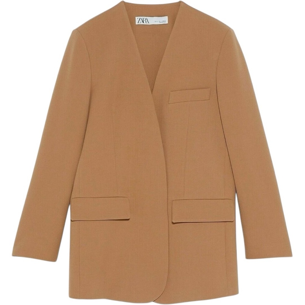 ZARA Limited Edition Camel Blazer Jacket with Flap Pockets – Size S - Picture 4 of 8